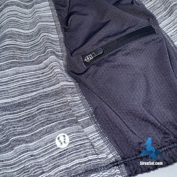 1038 lululemon Run: Light Up Striped Tank - Size 6 - Black/Gray/White - Picture 8 of 15